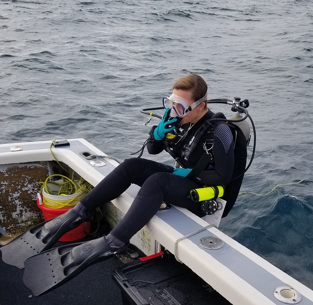 M. Beeson dives as part of undergraduate research at the Indra